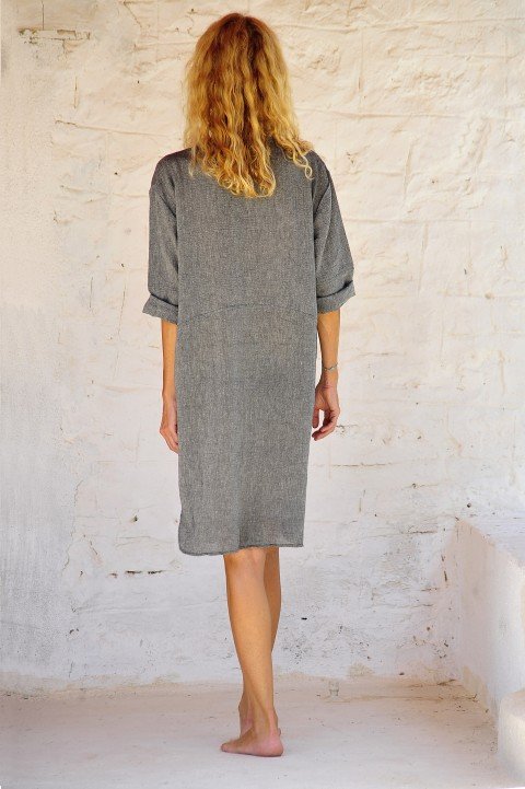 Charcoal Sile Tunic Dress 