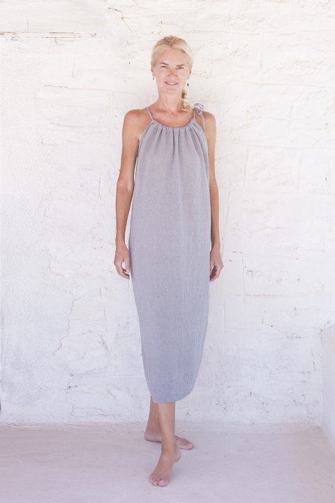 Grey Sile Halter Dress