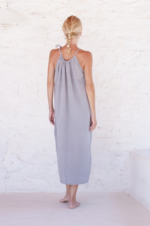 Grey Sile Halter Dress