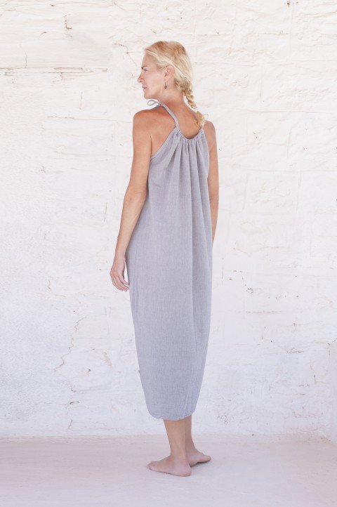 Grey Sile Halter Dress