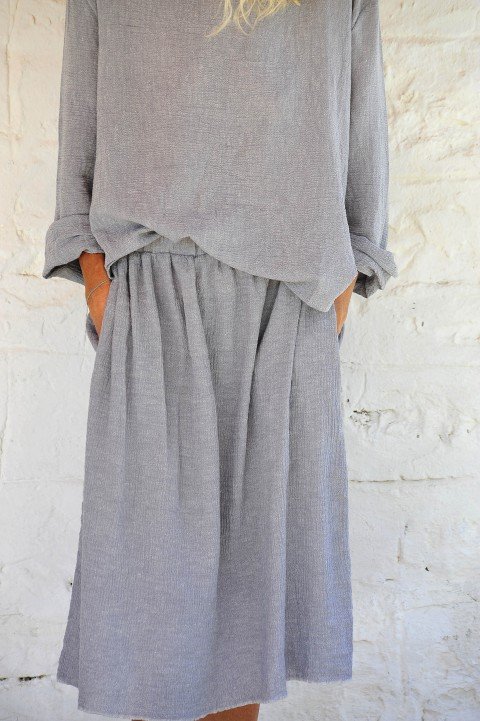 Grey Sile Skirt