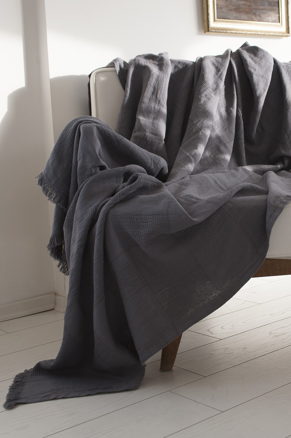 Charcoal sale linen throw