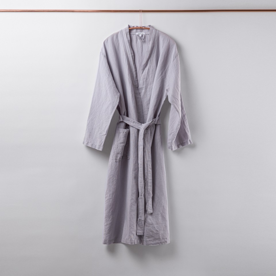 knee length dresses for ladies Women's dressing gown made of linen, maxi length, sand color 