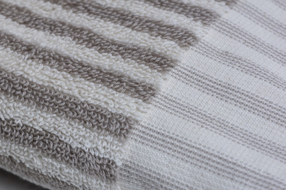 Taupe Striped Terry Bath Towel Terry Towel Collection Collections