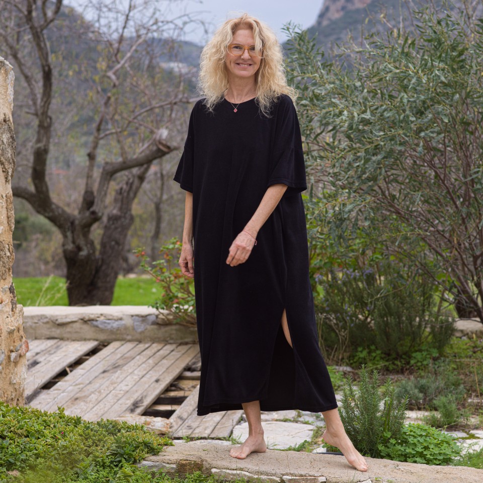 Terry Towel Long Shirt Dress - Collections