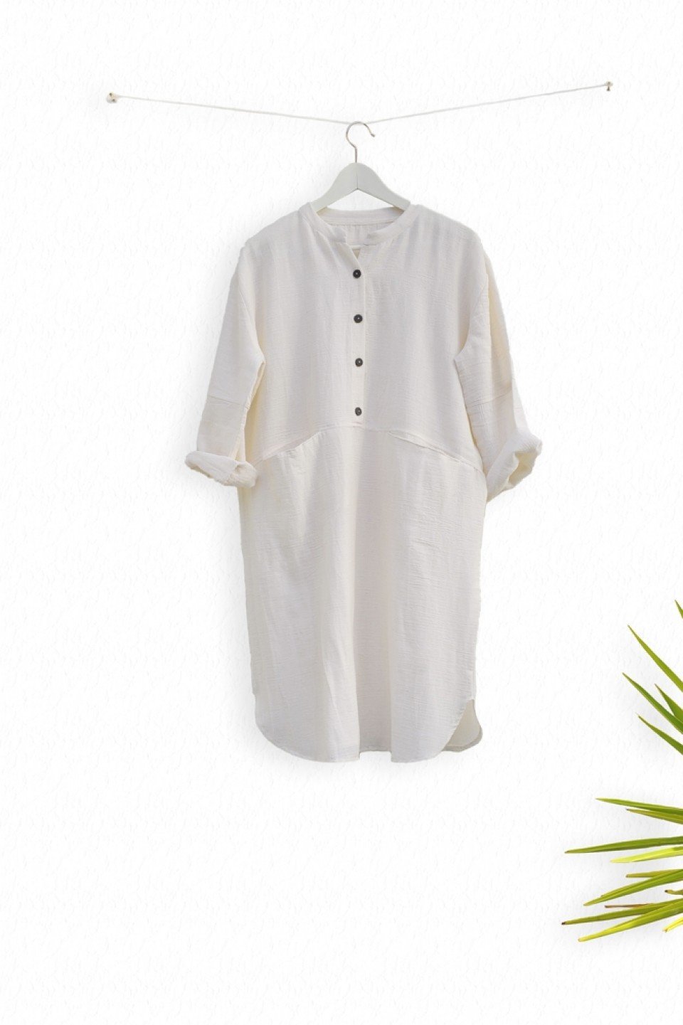 white christmas dresses Women's Summer Linen White Tunic - Beach Dress with Short Sleeves