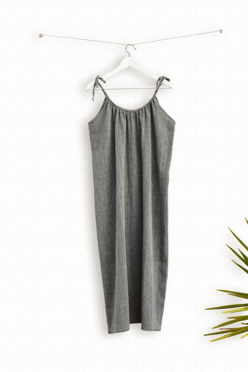 charcoal slip dress