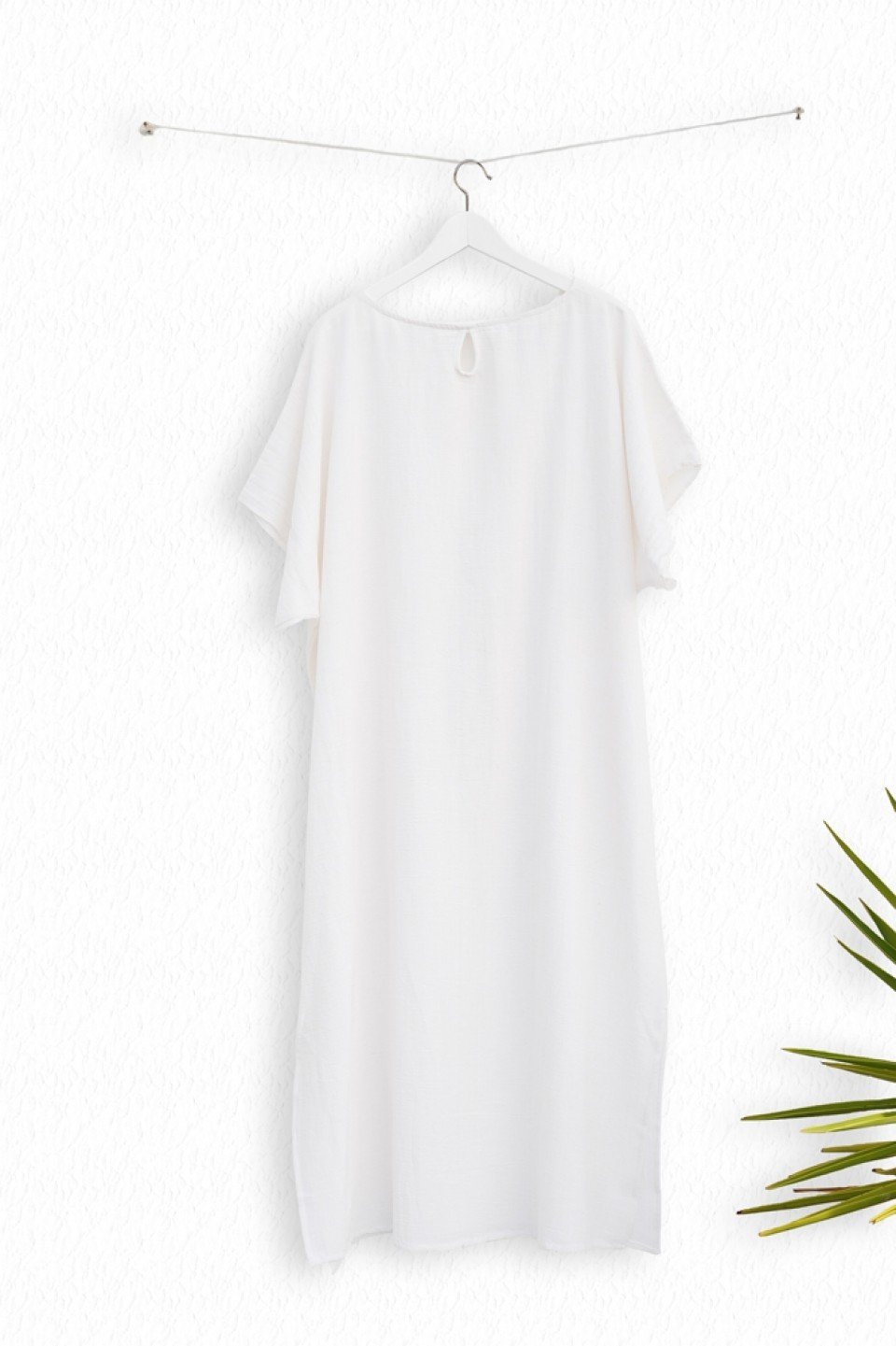 white caftan dress