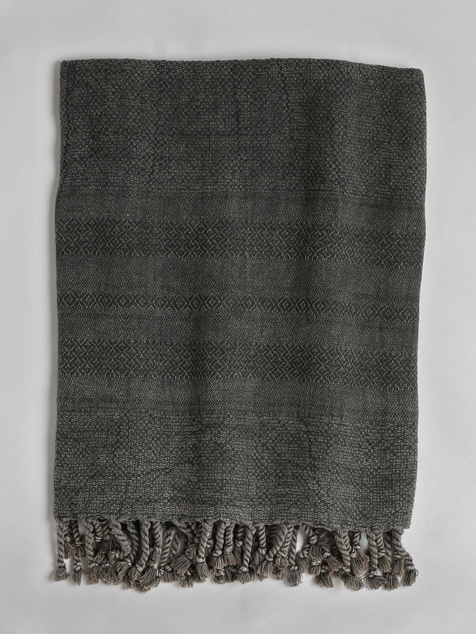 Stonewashed Turkish Towel Dark Grey